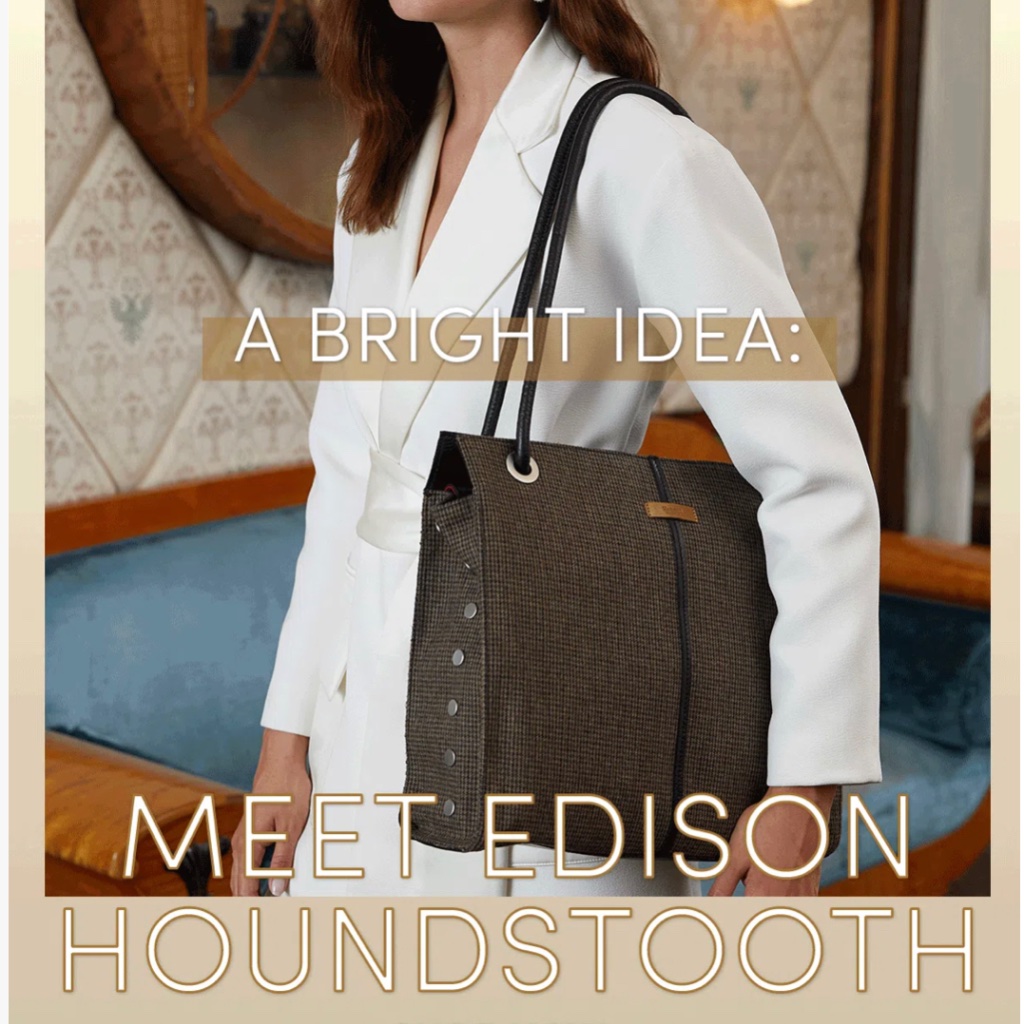 Hammitt Edison Houndstooth Tote In Brown And Black